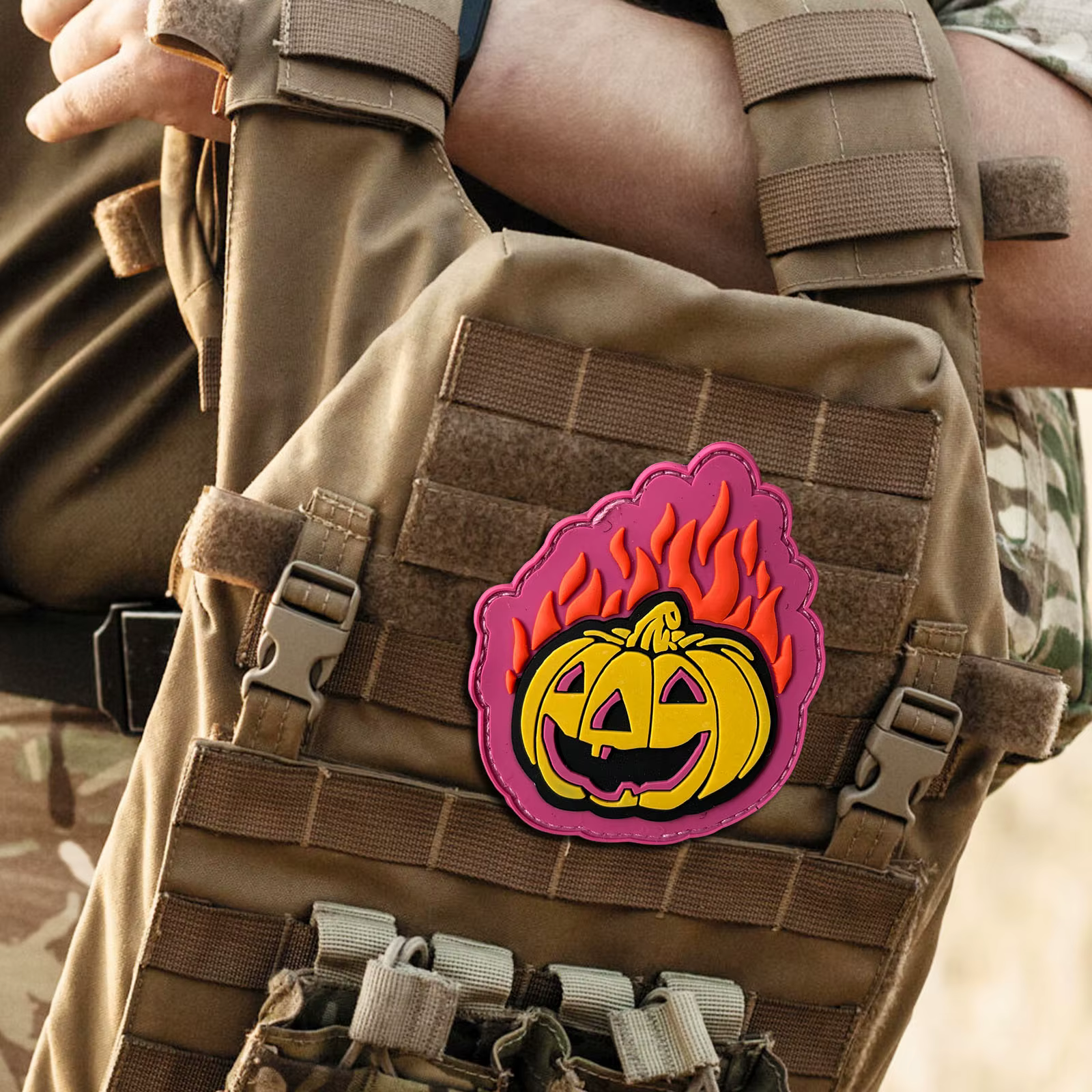 Parche táctico calabaza de Halloween con velcro Moral Airsoft - imagen 3