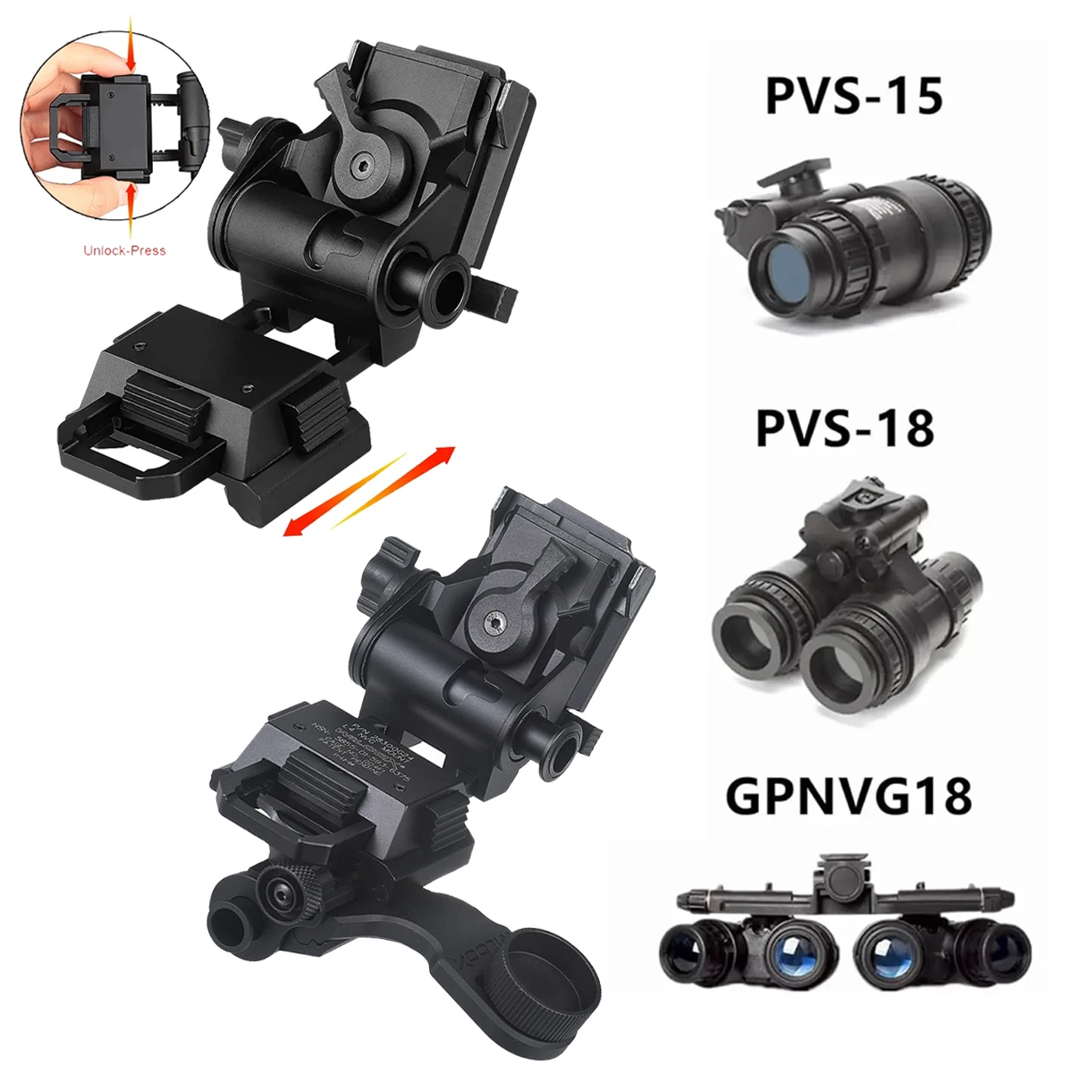 Wilcox L4G24 soporte NVG telescópico QD para PVS15 PVS18 - imagen 2