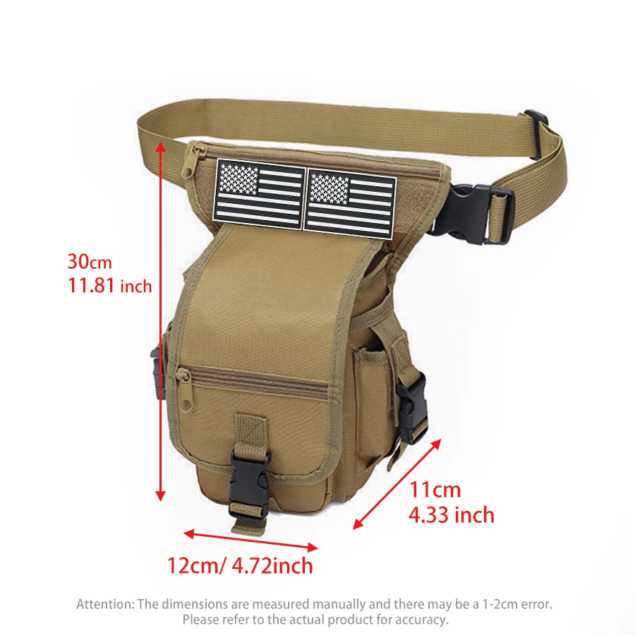 Bolsa táctica para pierna con riñonera desmontable y cremallera - imagen 5