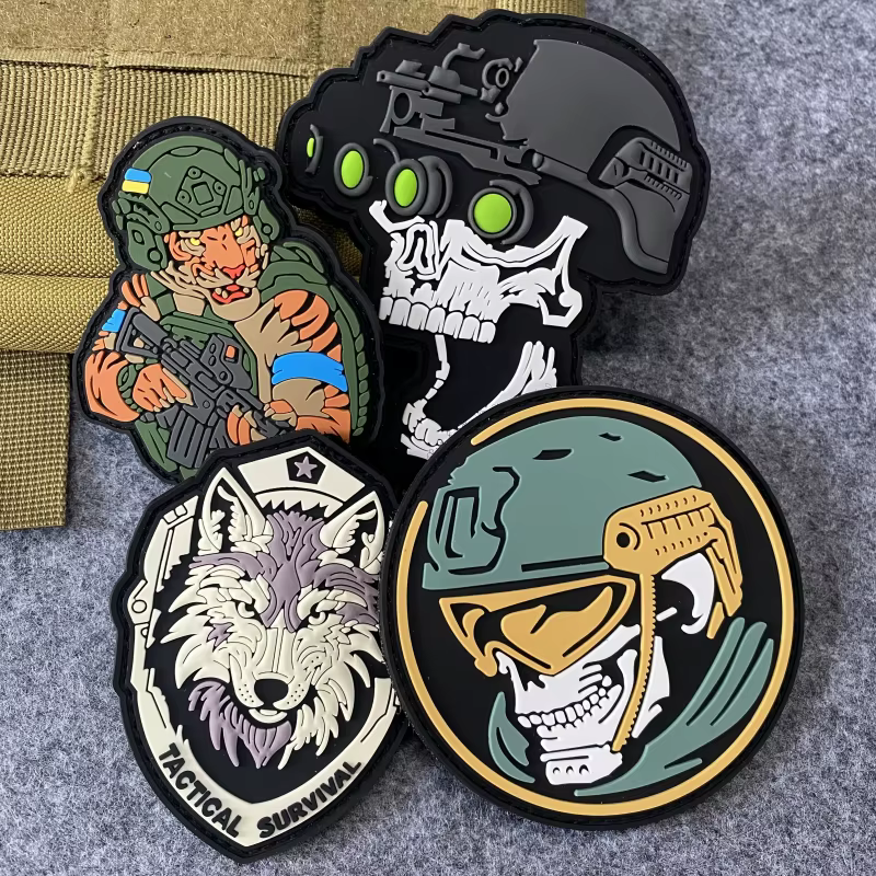 Parche táctico PVC gancho y bucle lobo calavera visión nocturna tigre - imagen 4