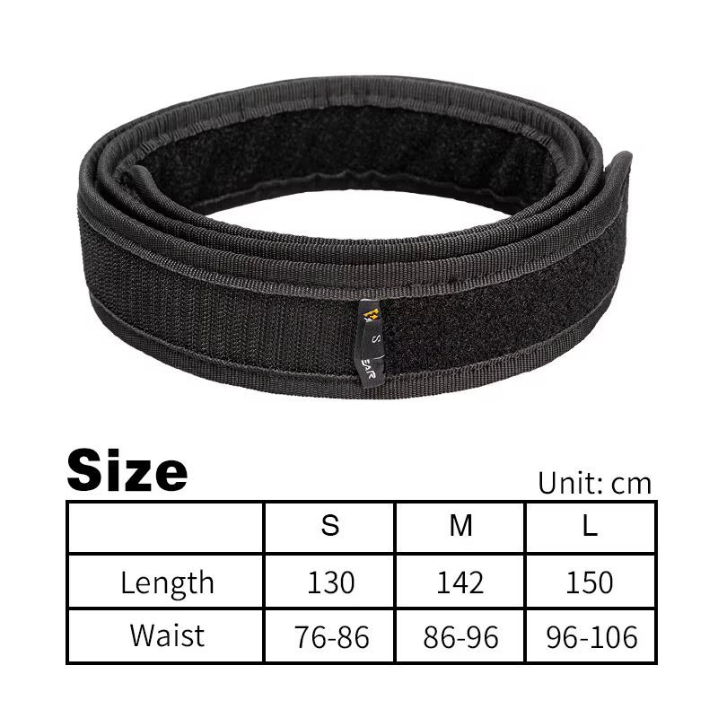Cinturón táctico ajustable negro nailon interior para hombre deporte - imagen 4