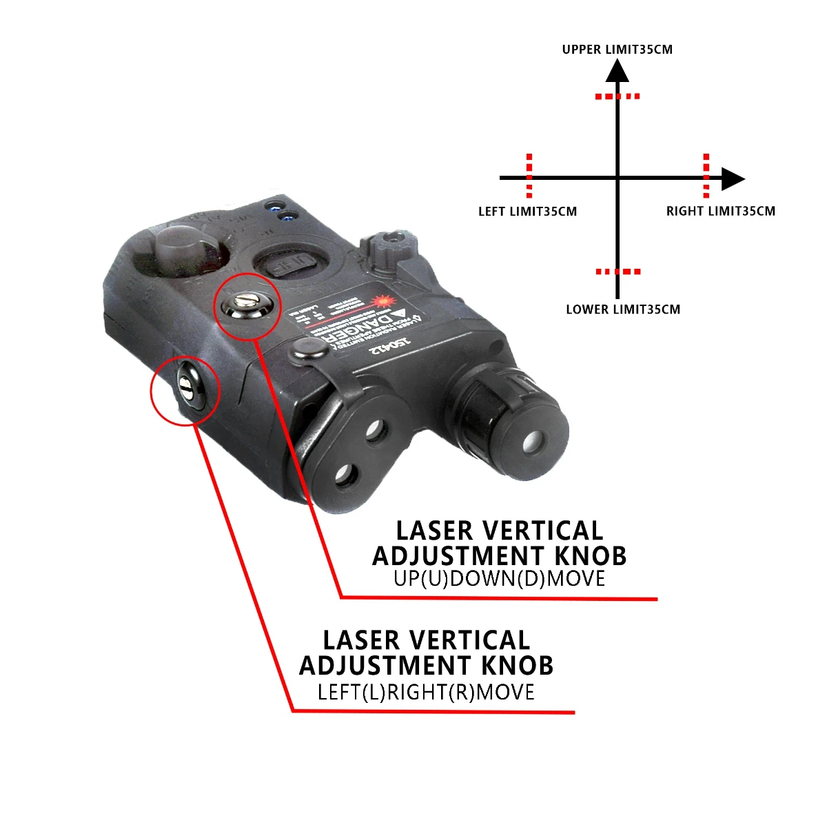 Luz táctica láser PEQ-15 IR roja y verde para rifle airsoft - imagen 4