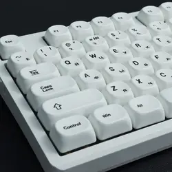 Teclas PBT premium MOA blancas para teclado mecánico, letras rusas