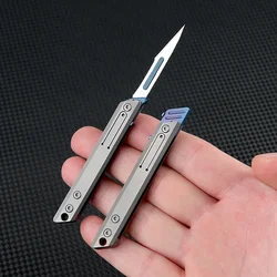 Cuchillo EDC plegable quirúrgico de titanio para acampar al aire libre