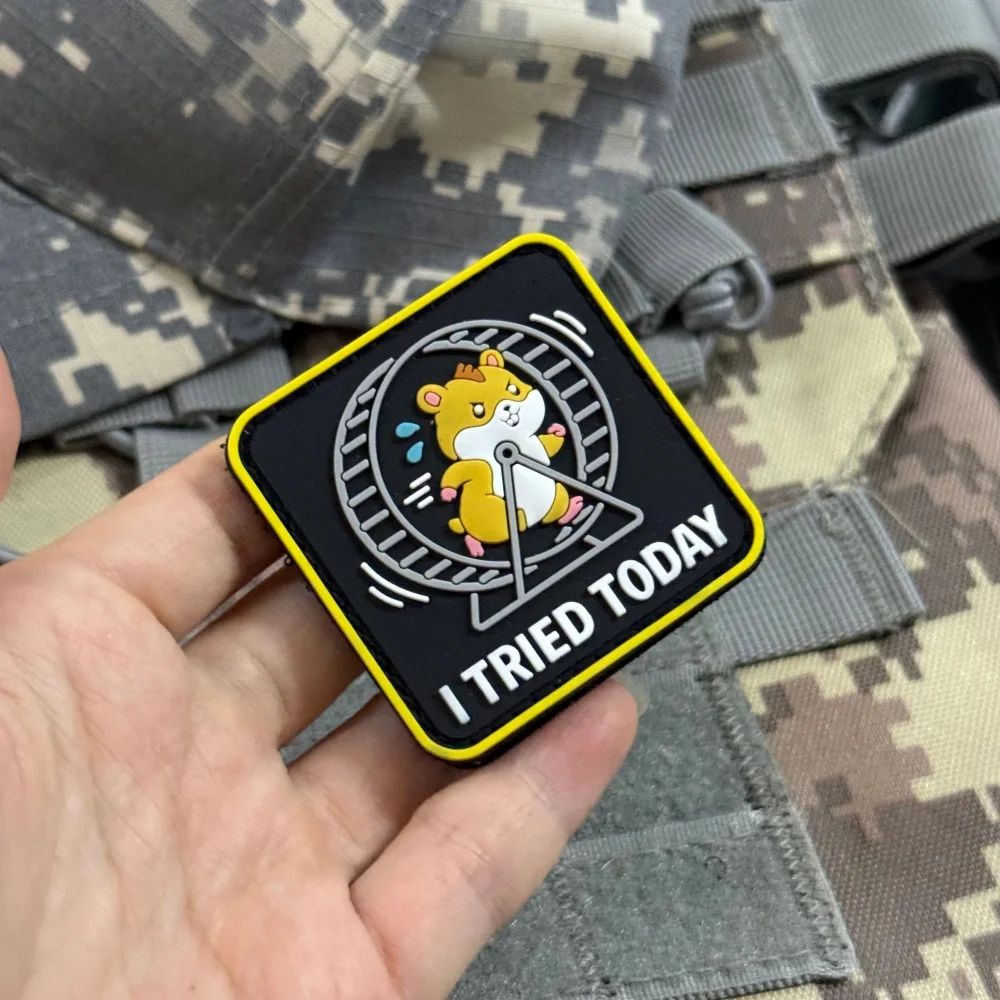 Hamster Morale Parche táctico PVC con velcro para mochila y ropa - imagen 5