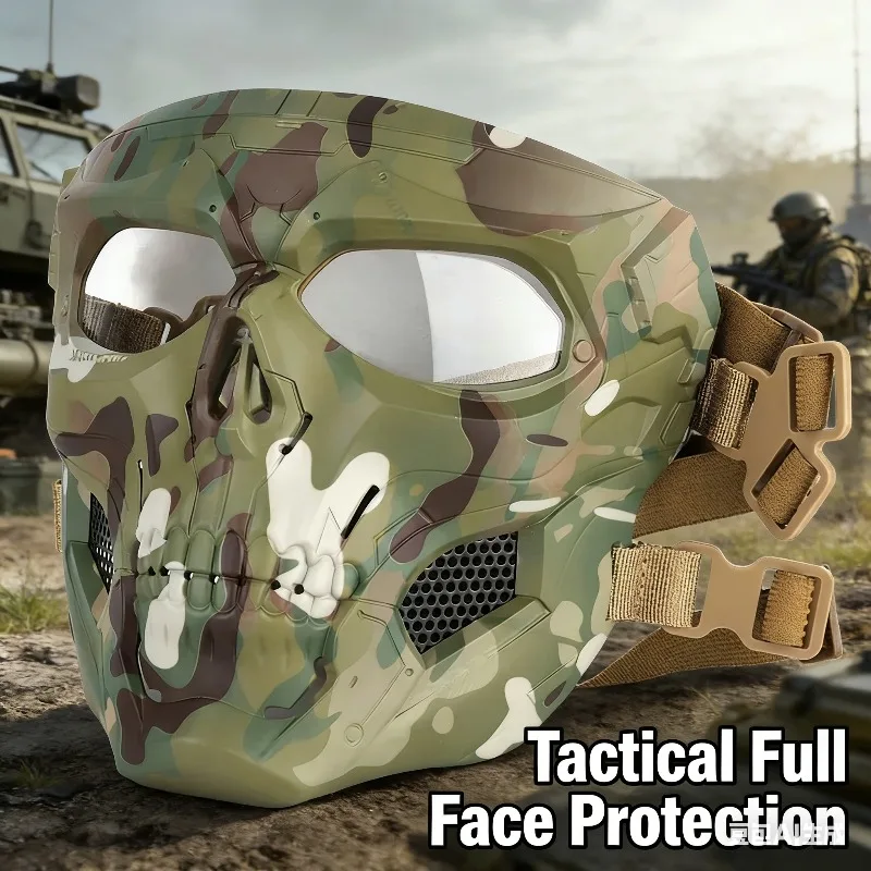 Máscara táctica calavera con lente transparente para airsoft - imagen 2