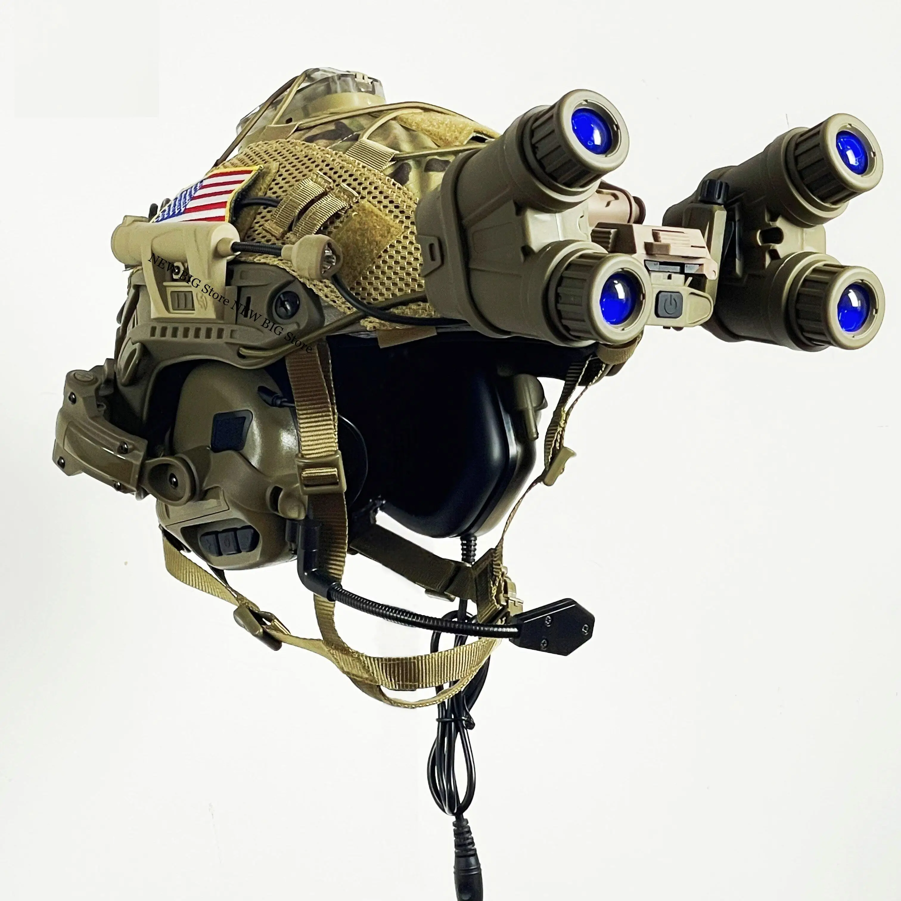 Casco táctico FAST Wargame Design con visor nocturno abatible
