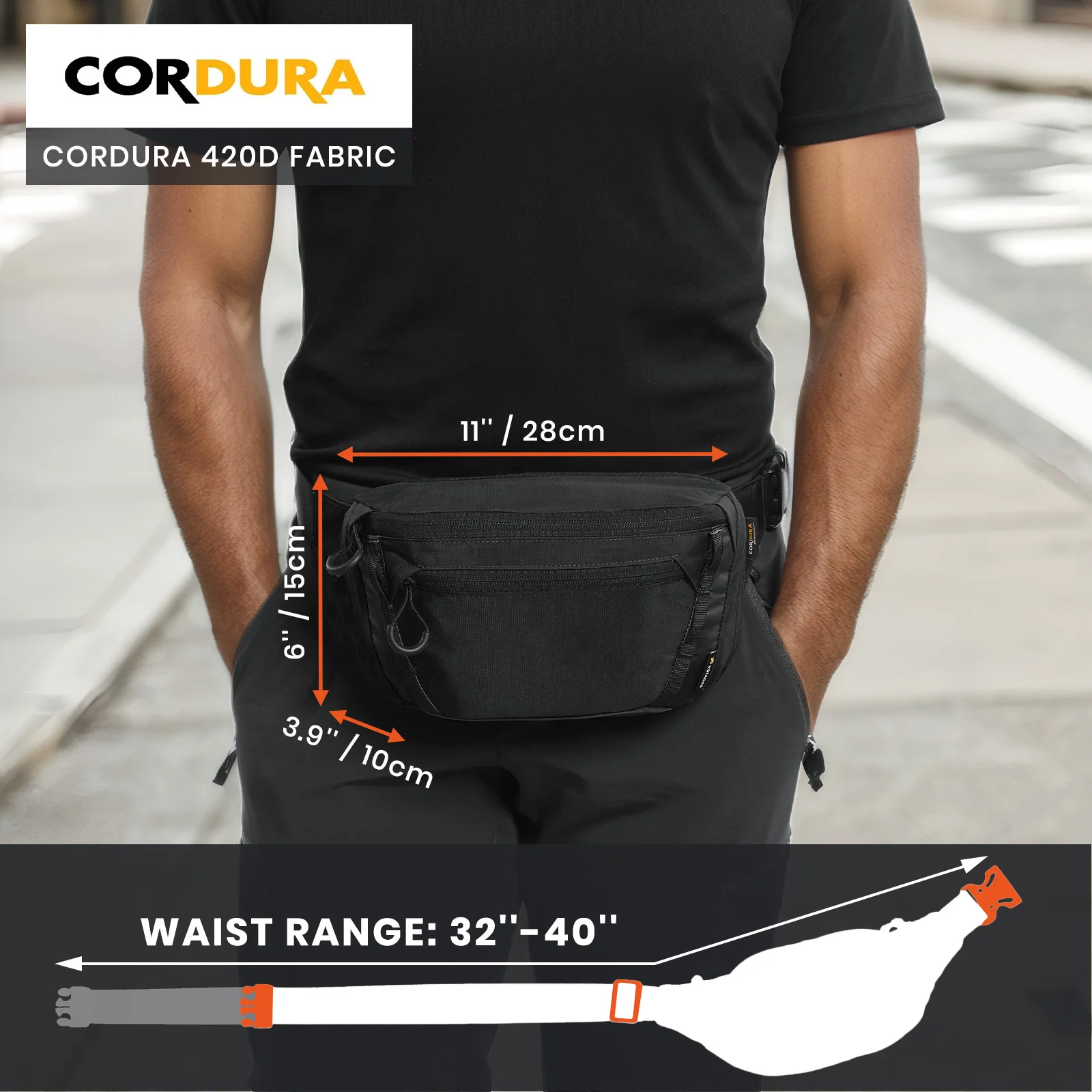 VOTAGOO Riñonera táctica CCW portación oculta de Cordura 420D - imagen 4