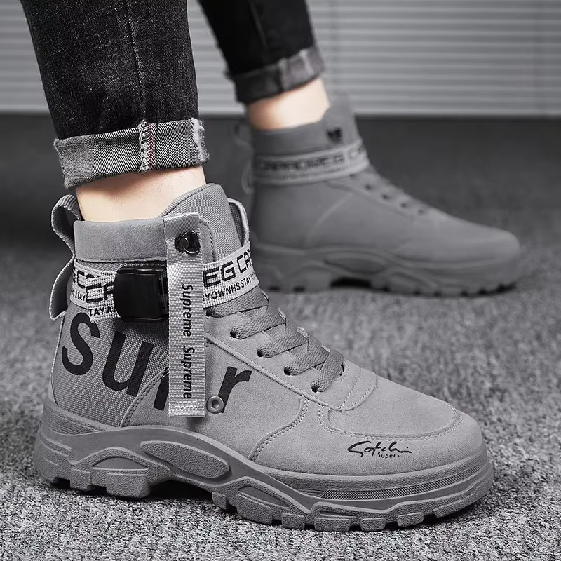 Botas tácticas de cuero altas punta redonda para hombre - imagen 4