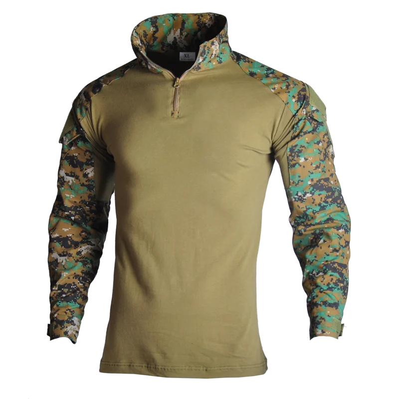 Camisa táctica combate Multicam negra hombre algodón camuflaje - imagen 5