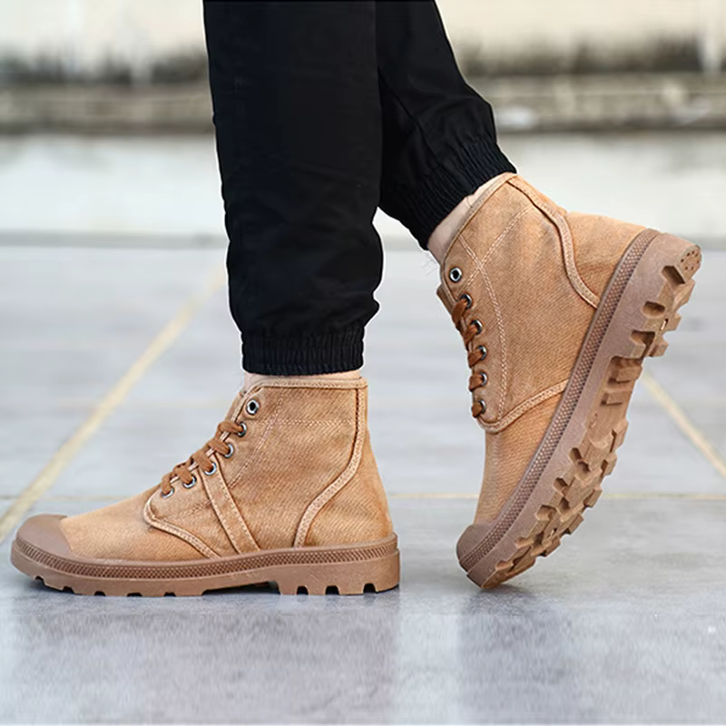 KA215 Botas tobilleras de lona suela gruesa hombre otoño invierno - imagen 5