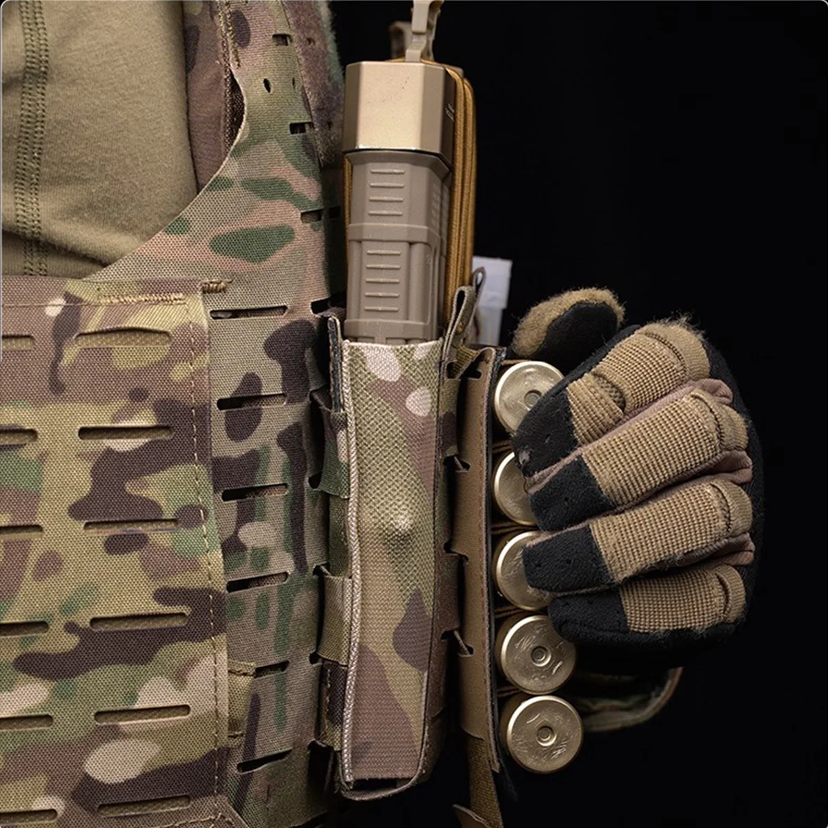 Soporte MOLLE escopeta – Portafusil táctico modular para chaleco - imagen 5