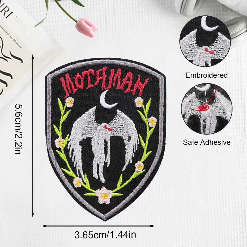 Parche termoadhesivo bordado Mmothman Halloween floral para gorra - imagen 2