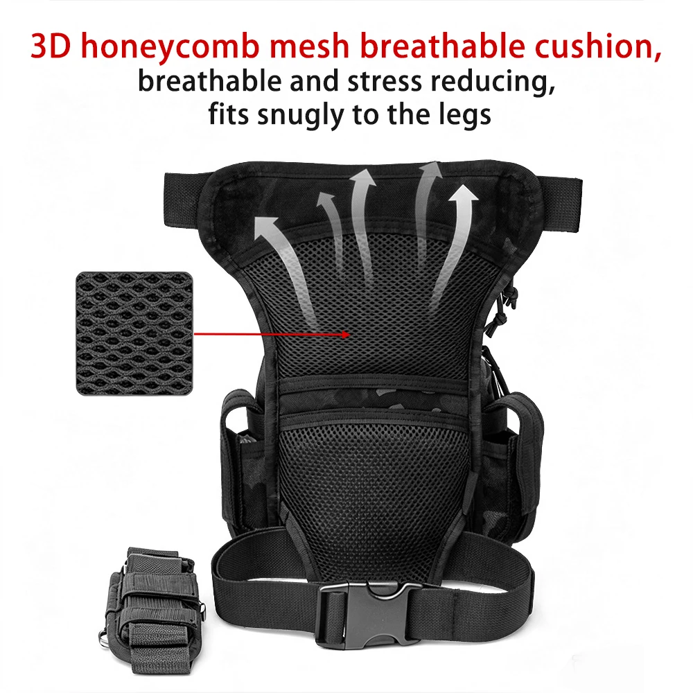YAKEDA Bolso Pierna Táctico Molle – Multiusos Exterior Compartimentos - imagen 2