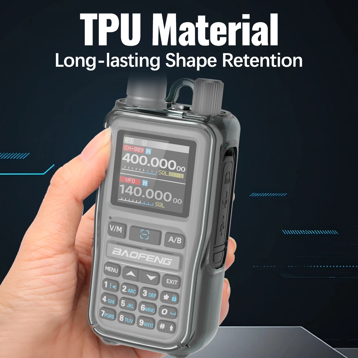 Cubierta protectora TPU transparente ABBREE para emisora Baofeng UV-5R - imagen 5