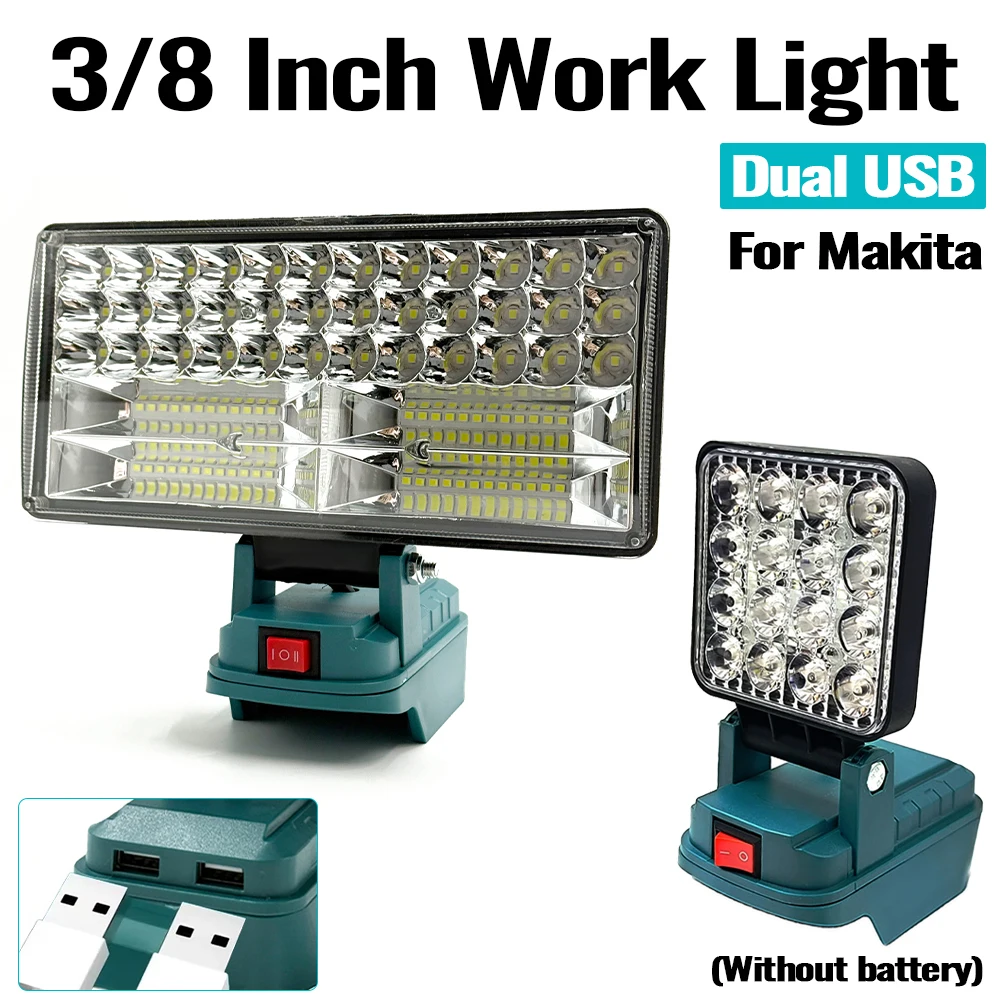 Makita lámpara LED de trabajo exterior con USB y batería - imagen 4