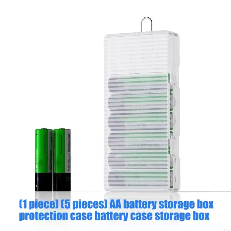 Caja almacenamiento pilas 2A plástico transparente – Viaje y escritorio - imagen 4