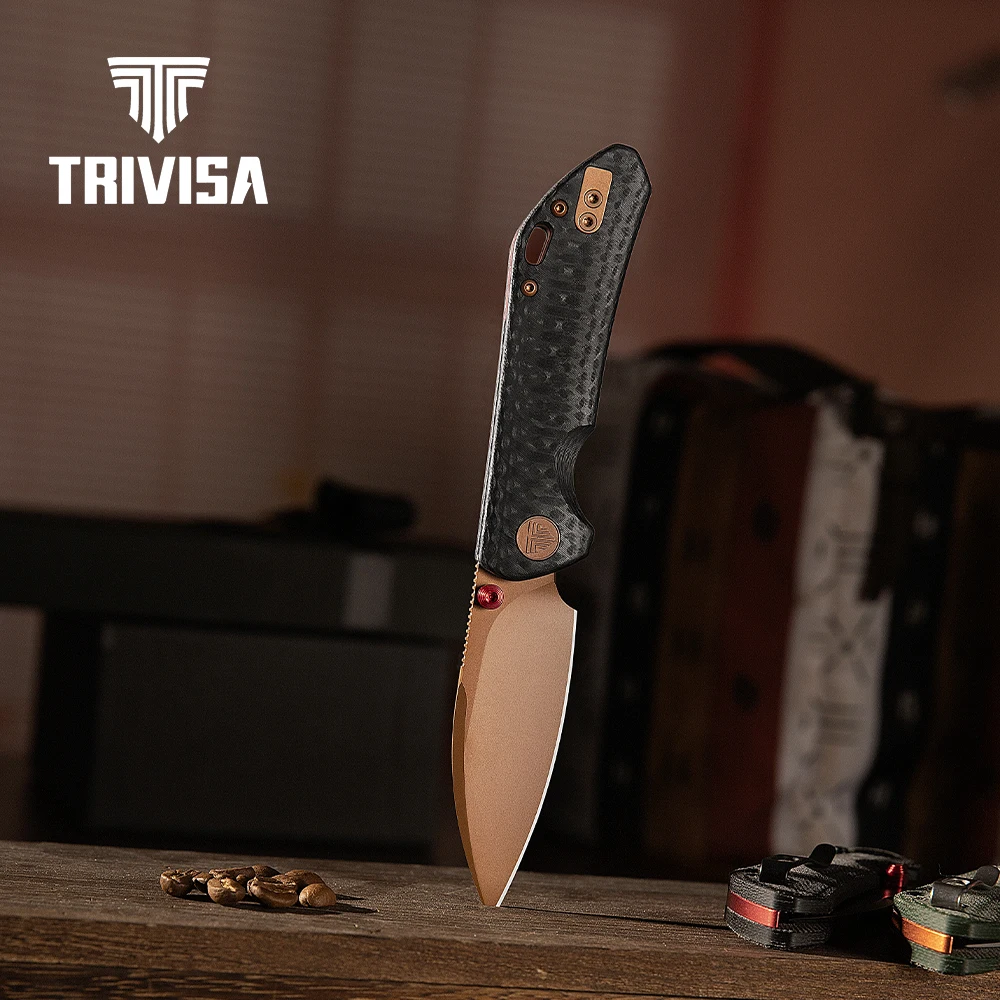 TRIVISA Otter-CG cuchillo plegable mango G10 para supervivencia, pesca - imagen 2