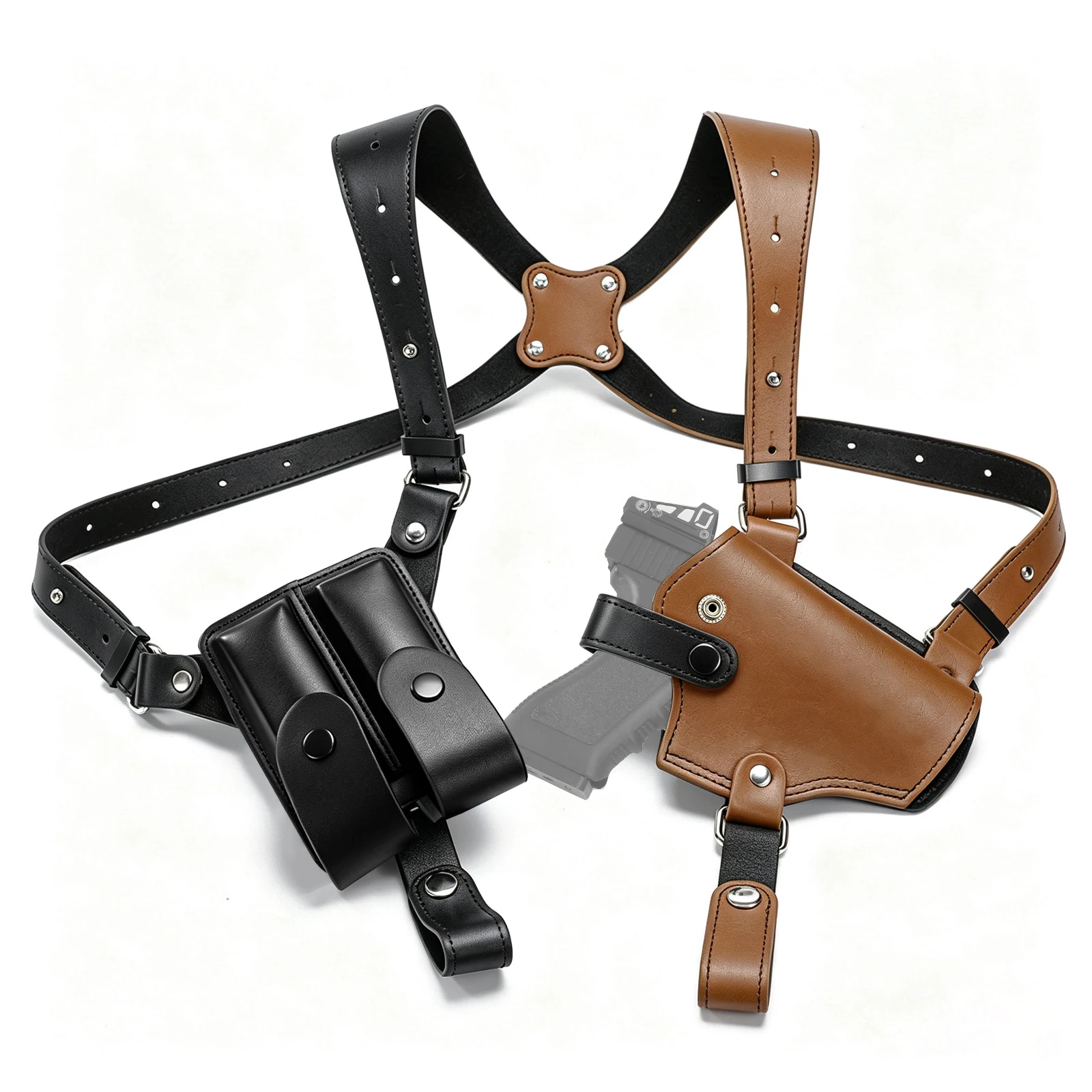 Funda de hombro de PU para pistola y revólver