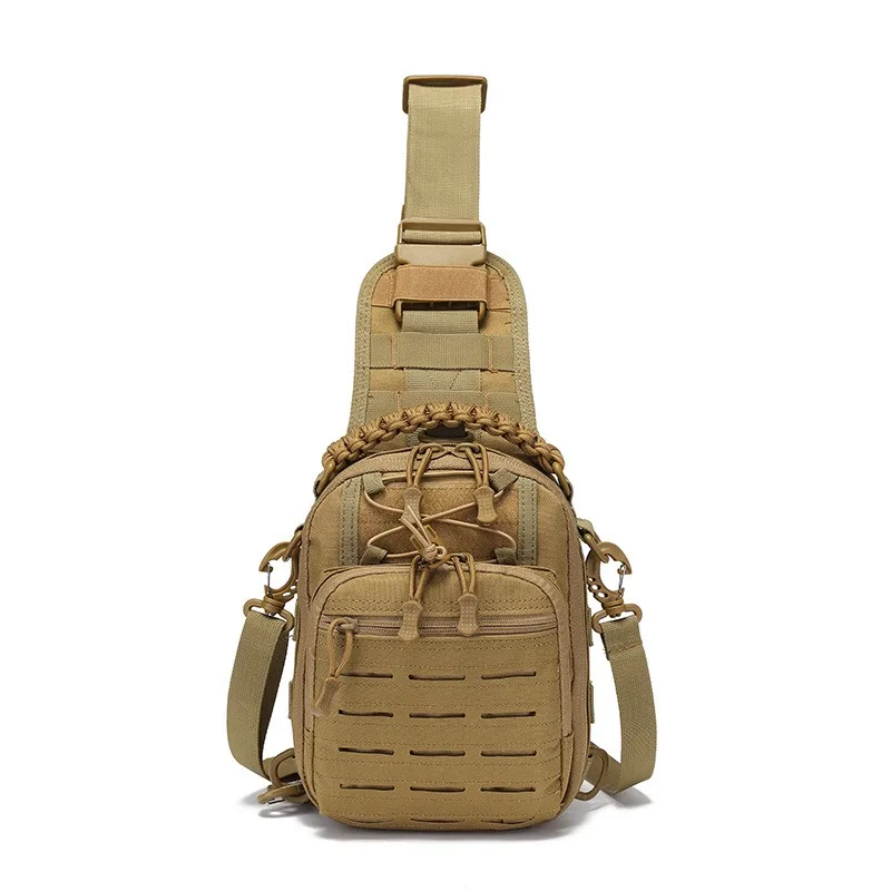 Bolso táctico de pecho MOLLE, corte láser impermeable, cruzado