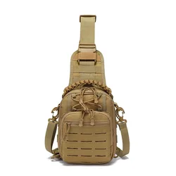 Bolso táctico de pecho MOLLE, corte láser impermeable, cruzado