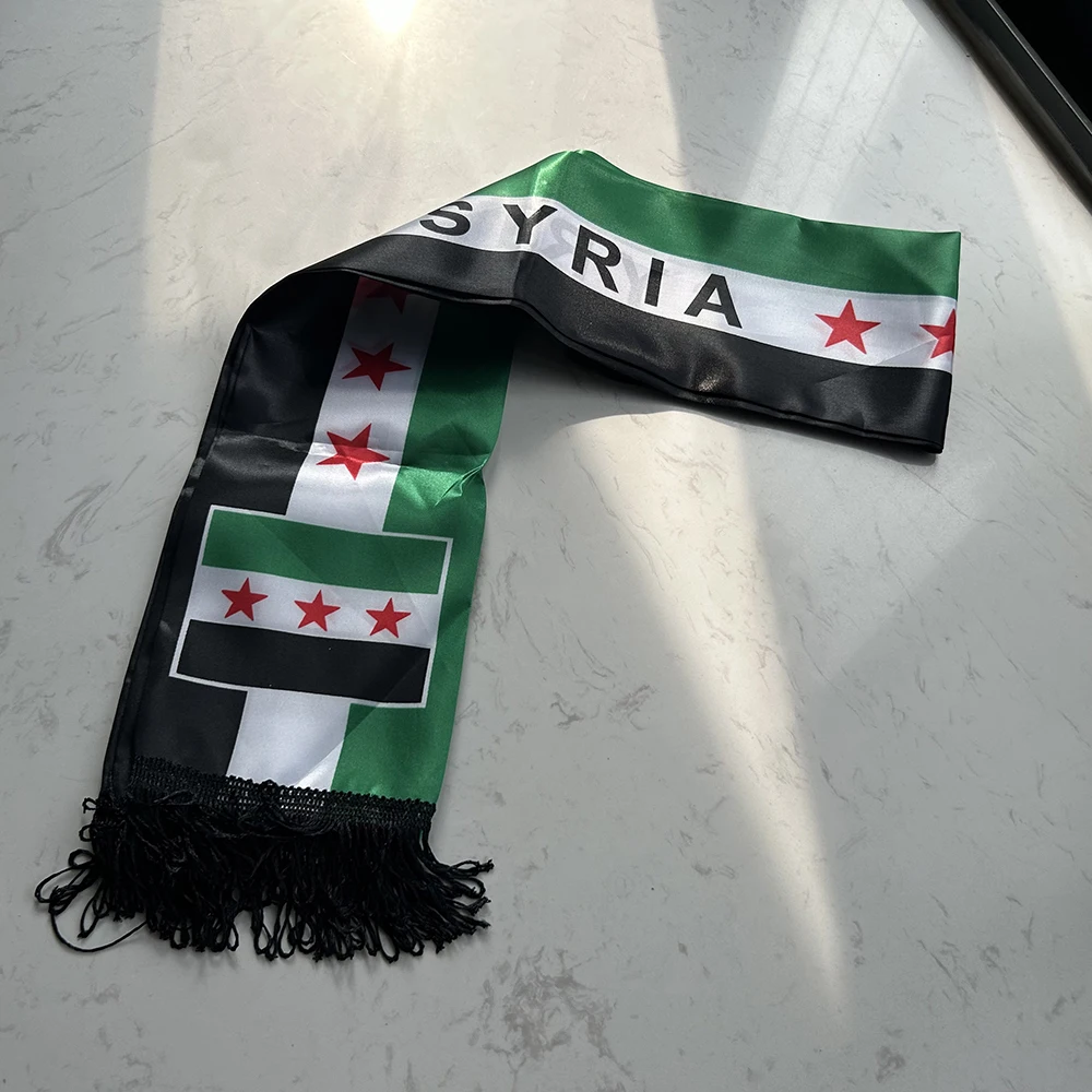 Bufanda Siria personalizada con bandera celeste y tres estrellas - imagen 3