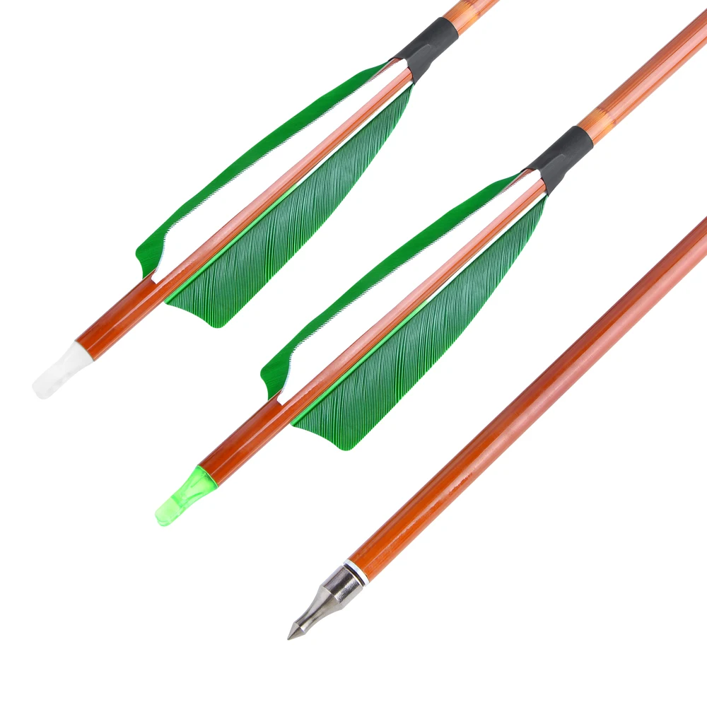 Flechas de carbono para arco compuesto y recurvo con plumas de pavo - imagen 4
