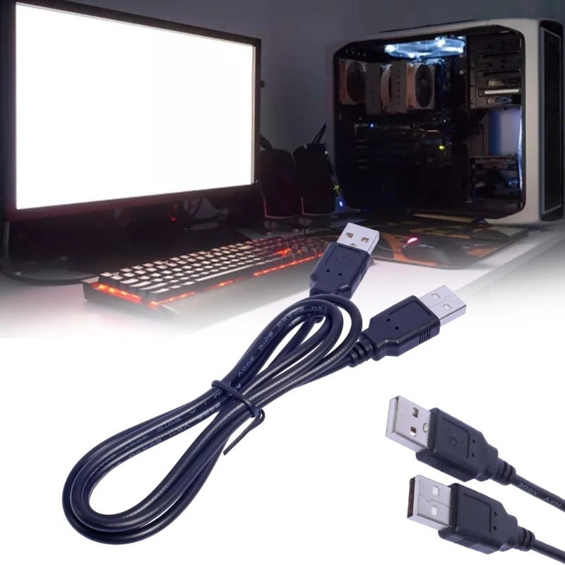 Cable de extensión USB negro USB-A de ambos extremos para carga - imagen 3