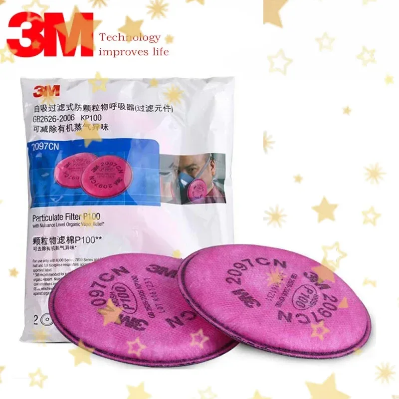 3M 2097 Filtro P100 partículas para máscara de gas pintura industrial - imagen 3
