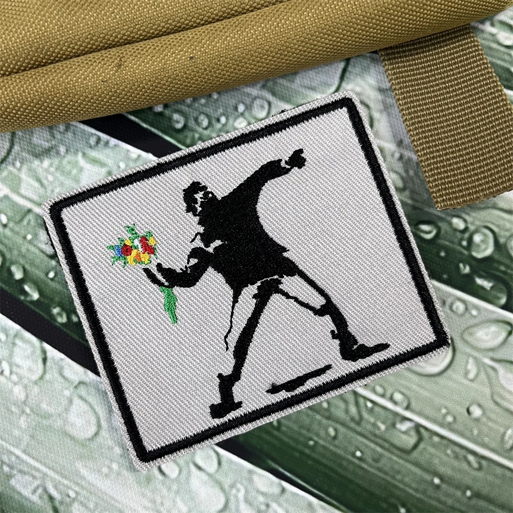 Parche táctico bordado MOLLE Banksy Wandal Morale con velcro - imagen 5