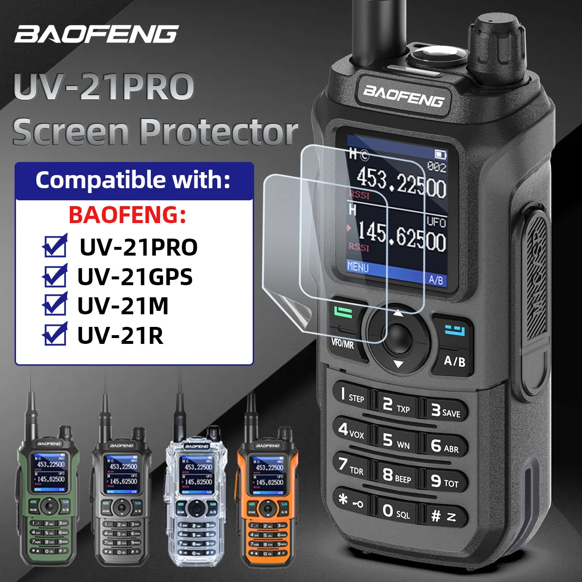 Protector de pantalla Baofeng UV-21 PRO V2, HD antigolpes - imagen 2