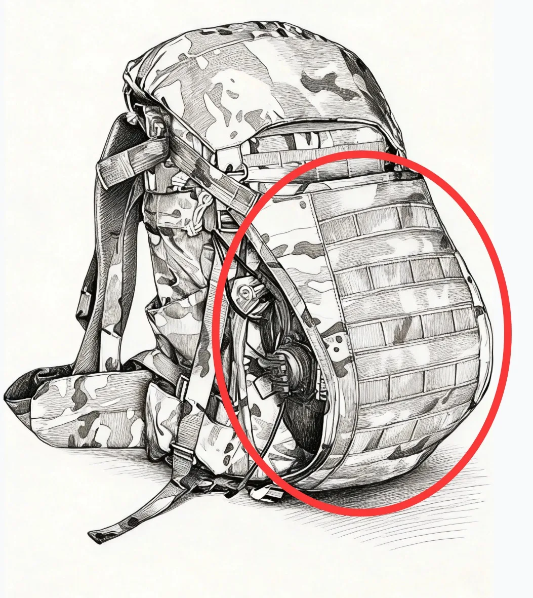 Bolsa táctica tipo canguro doble cara MOLLE con soporte para casco - imagen 4