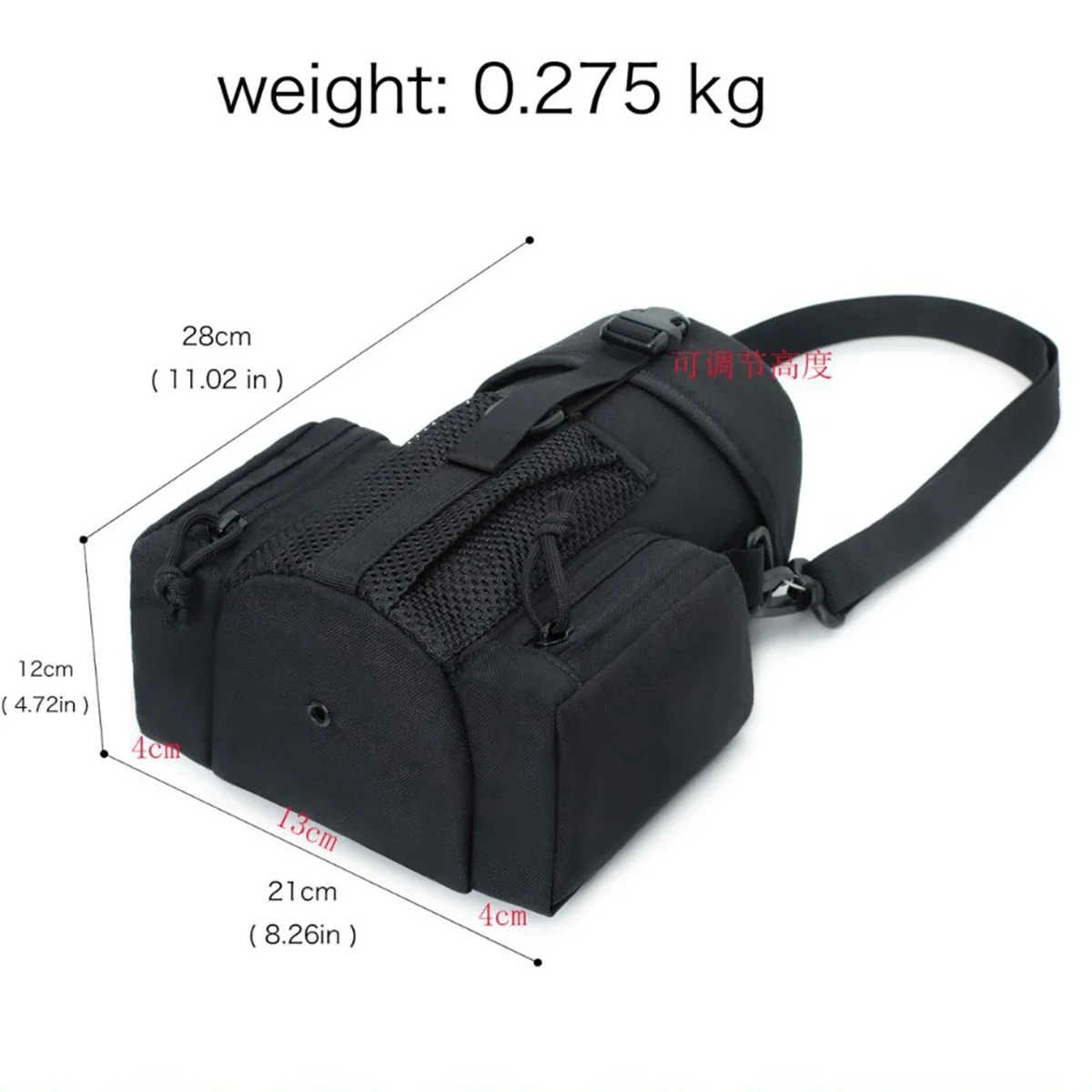 Bolsa táctica con diseño compacto y acceso para accesorios
