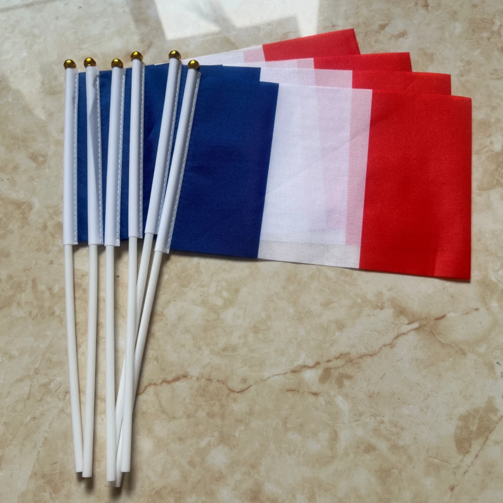 Bandera Francia de mano 14 x 21 cm – Nacional para eventos - imagen 2