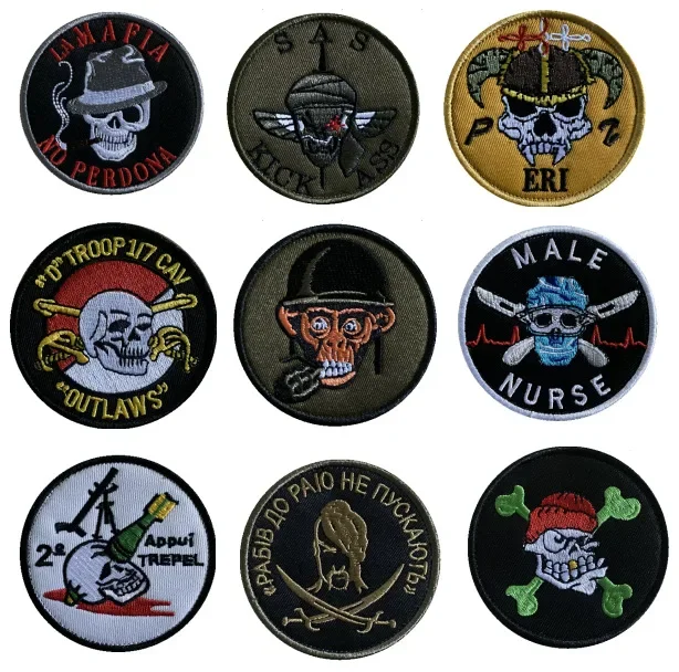 Parche bordado táctico calavera militar F-16 BOPE SAS para MOLLE - imagen 2