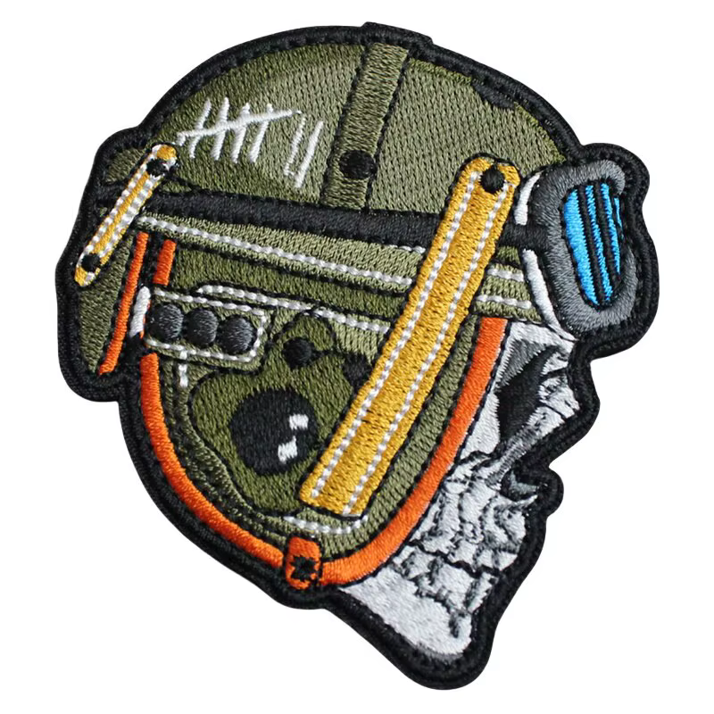 Parche táctico bordado calavera esqueleto con velcro para brazalete - imagen 5