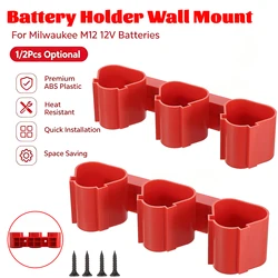 Milwaukee M12 – Soporte de pared para baterías, estante ABS