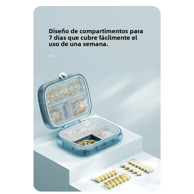Pastillero compacto para medicamentos y vitaminas portátil - imagen 5