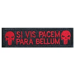 Parche táctico bordado calavera velcro lema Si vis pacem para bellum