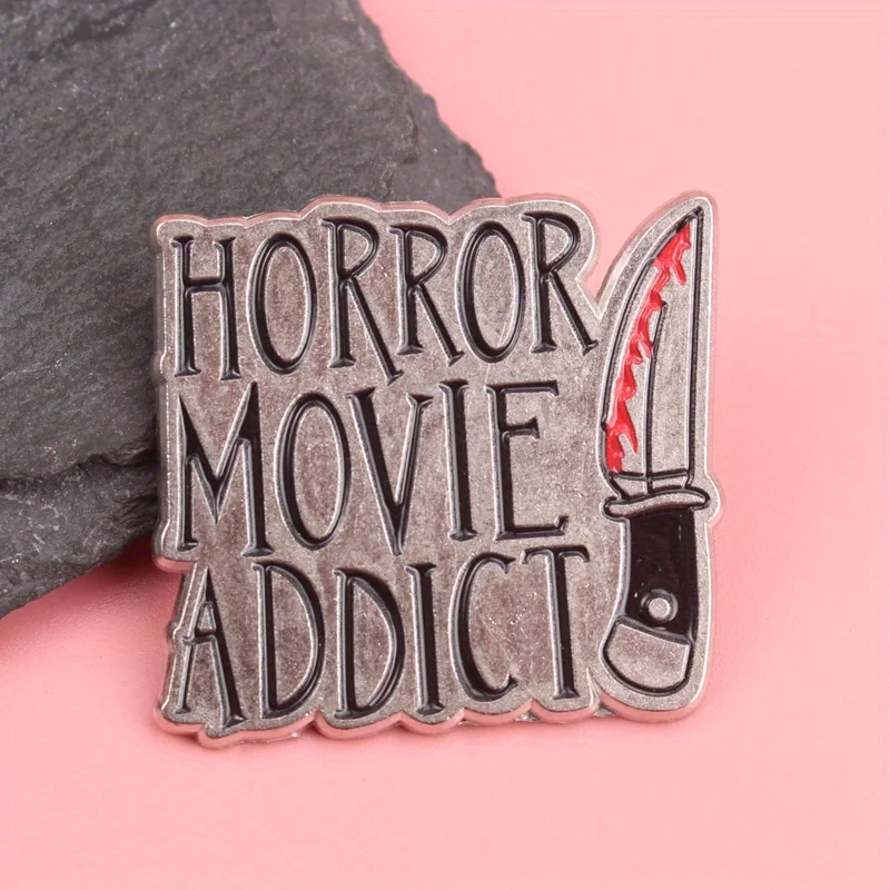 Slasher Cinema pin esmaltado metal envejecido cuchillo gore - imagen 4