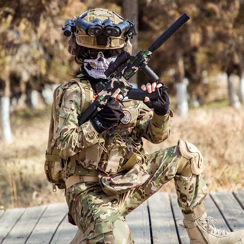 Traje camuflaje táctico de algodón infantil, manga larga de disfraz - imagen 4