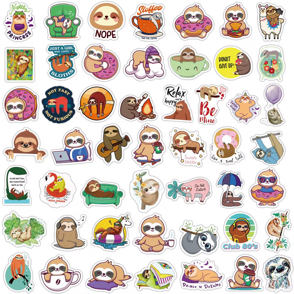 Pegatinas de perezoso para portátil y teléfono – Pack infantil adhesivo - imagen 5