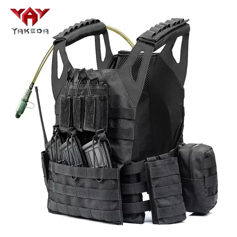 YAKEDA Chaleco táctico MOLLE ajustable con bolsa de hidratación
