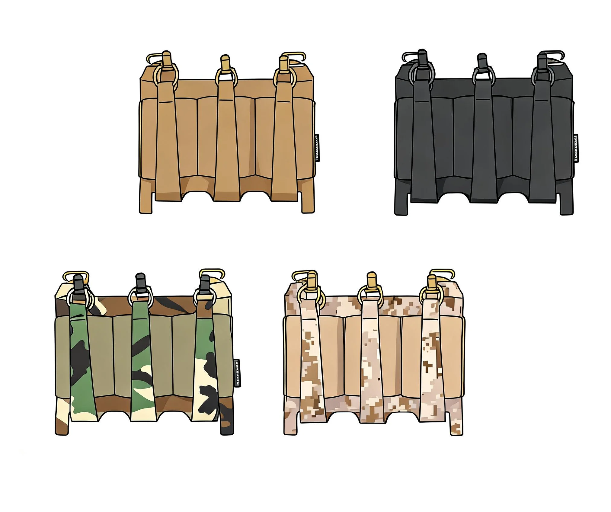 Panel táctico frontal MOLLE con bolsa elástica modular corte láser - imagen 4