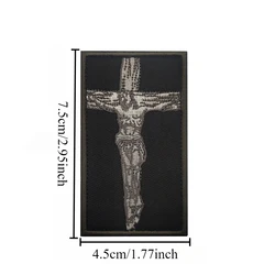 Parche táctico cruz Jesús – Bordado velcro para uniforme