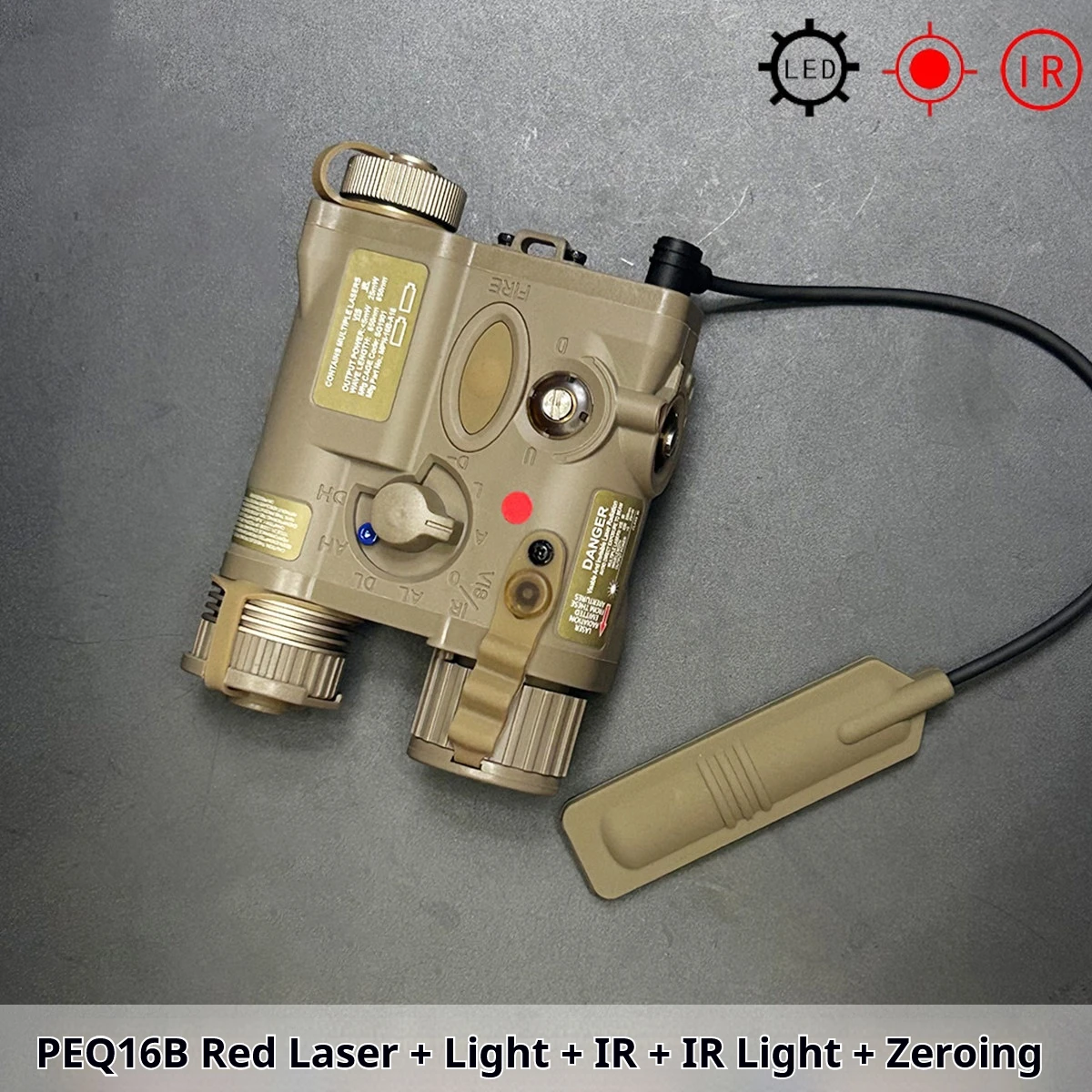 PEQ16B puntero láser táctico IR rojo y verde exterior M300 M600 - imagen 3