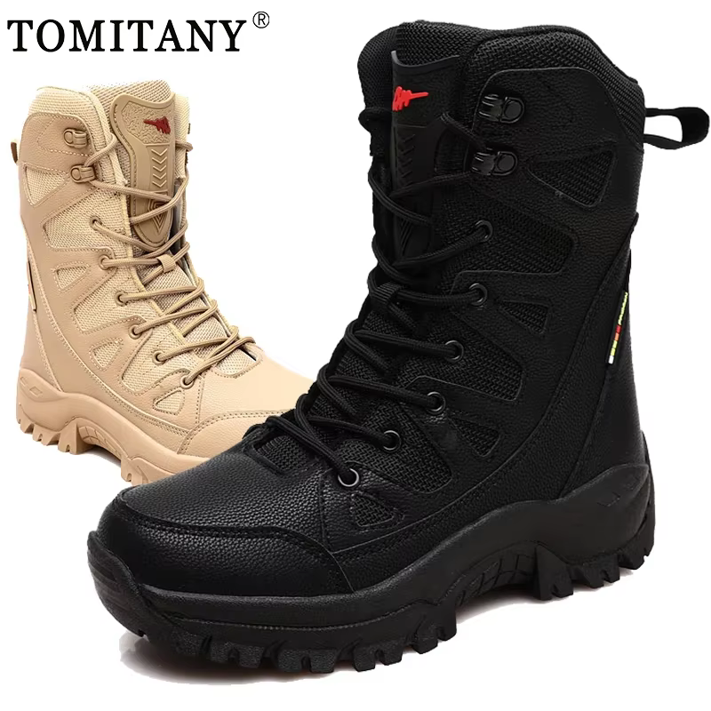 Botas militares impermeables de cuero con forro polar para montaña - imagen 2