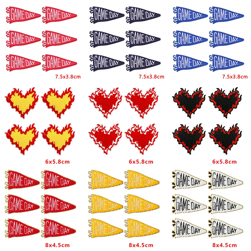 Parche termoadhesivo con diseño de corazón y llama