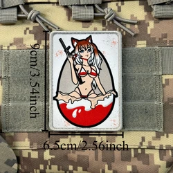 Parche velcro táctico con estampado anime chica para mochila