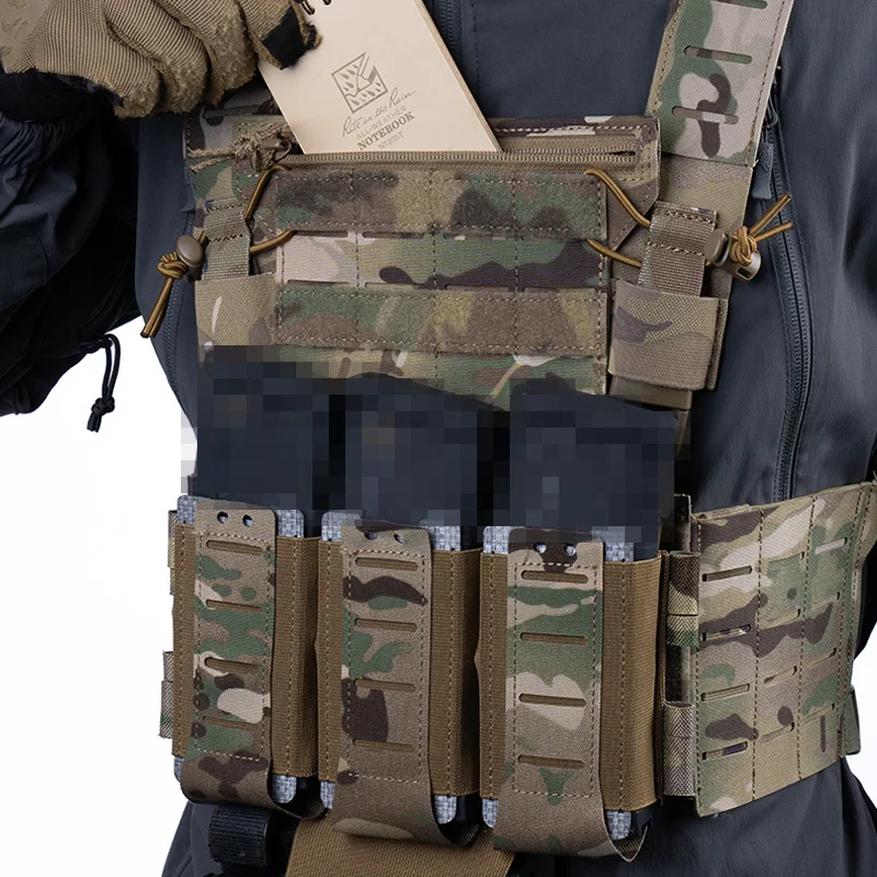 Porta teléfono táctico MOLLE – Panel chest rig navaja y batería - imagen 2